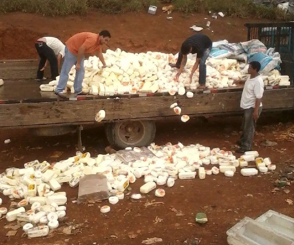 Funcionários do IMA e auxiliares convocados pela Polícia Militar inutilizaram o produto no aterro sanitário da cidade