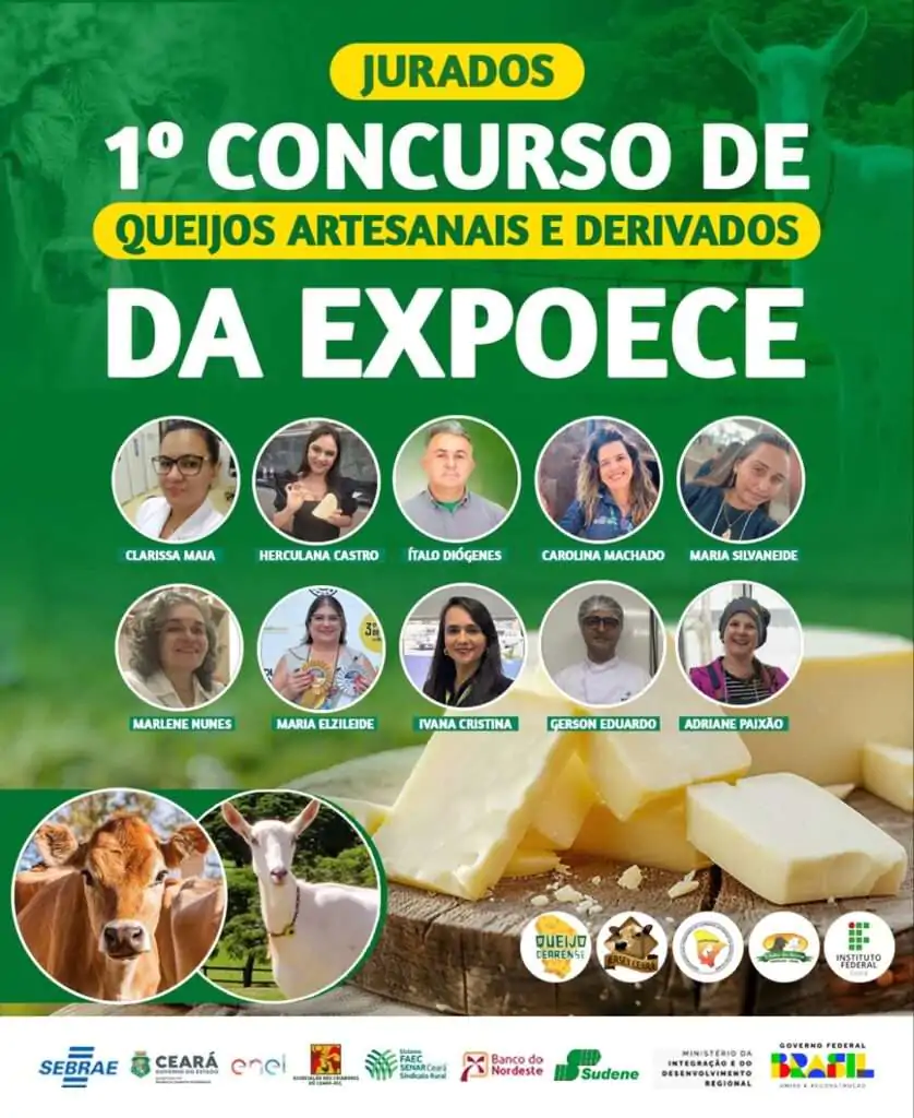 Na foto é mostrado o corpo de Jurados do 1º Concurso de Queijos da EXPOEC